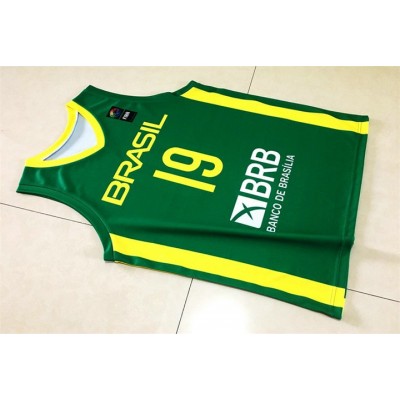 19 Leandro Barbosa 2019 FIBA Basketball World Cup Brazil Team Maglia Verde Uomo