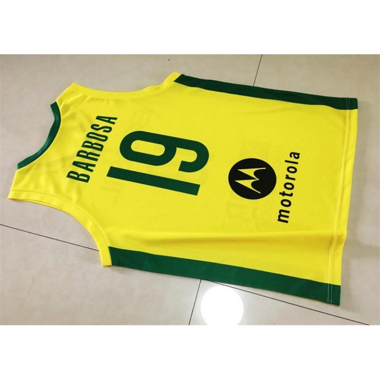 19 Leandro Barbosa Brazil Team 2019 FIBA Basketball World Cup Giallo Maglia Uomo