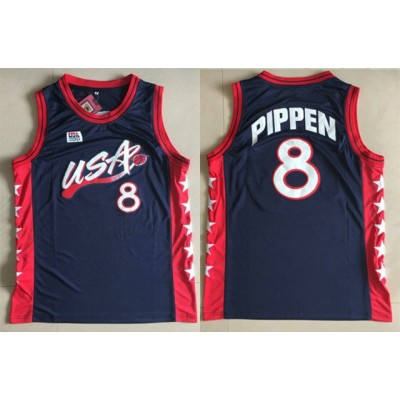 Maglia 1996 Pippen 8 Atlanta Olympic Blu