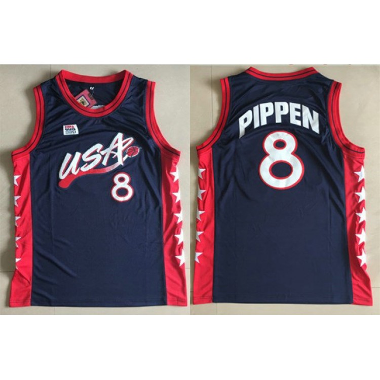 Maglia 1996 Pippen 8 Atlanta Olympic Blu