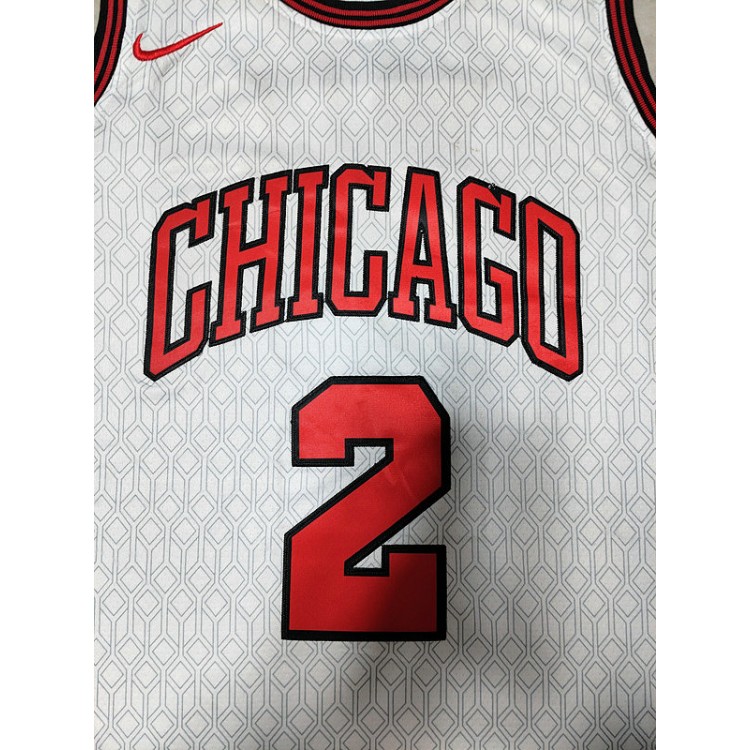 Maglia NBA 2 Ball Chicago Bulls 22-23 city Bianco Ricamato