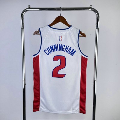 Maglia #2 Cunningham Detroit Pistons Bianco