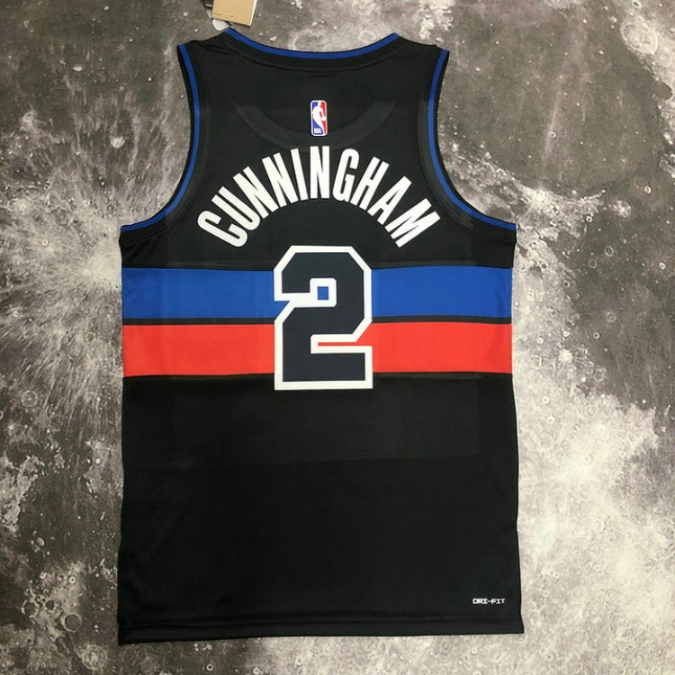 Maglia #2 Cunningham Detroit Pistons Nero 2022-23