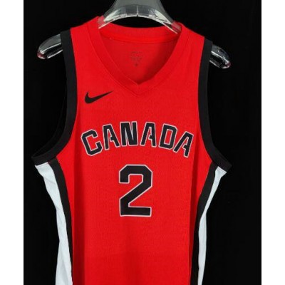 Maglia 2 Gilgeous-Alexander Canada Basketball 2024 Summer Limited Swingman Rosso Uomo