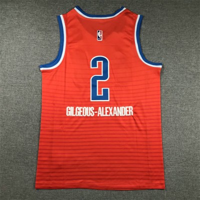 Maglia NBA 2 Gilgeous-Alexander OKC Thunder 2024-25 statement Arancione Ricamato