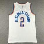 Maglia NBA 2 Gilgeous-Alexander OKC Thunder 22-23 Bianco Ricamato