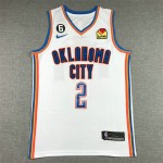 Maglia NBA 2 Gilgeous-Alexander OKC Thunder 22-23 Bianco Ricamato