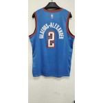 Maglia NBA 2 Gilgeous-Alexander OKC Thunder 22-23 Blu con Toppe Ricamato