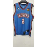 Maglia NBA 2 Gilgeous-Alexander OKC Thunder 22-23 Blu con Toppe Ricamato