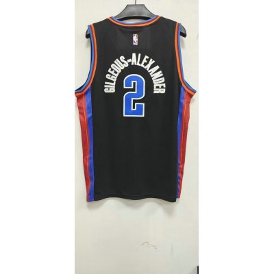 Maglia NBA 2 Gilgeous-Alexander OKC Thunder 22-23 city Nero Ricamato