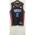 Maglia NBA 2 Gilgeous-Alexander OKC Thunder 22-23 city Nero Ricamato