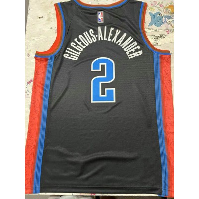 Maglia NBA 2 Gilgeous-Alexander OKC Thunder 22-23 city Nero Stampato