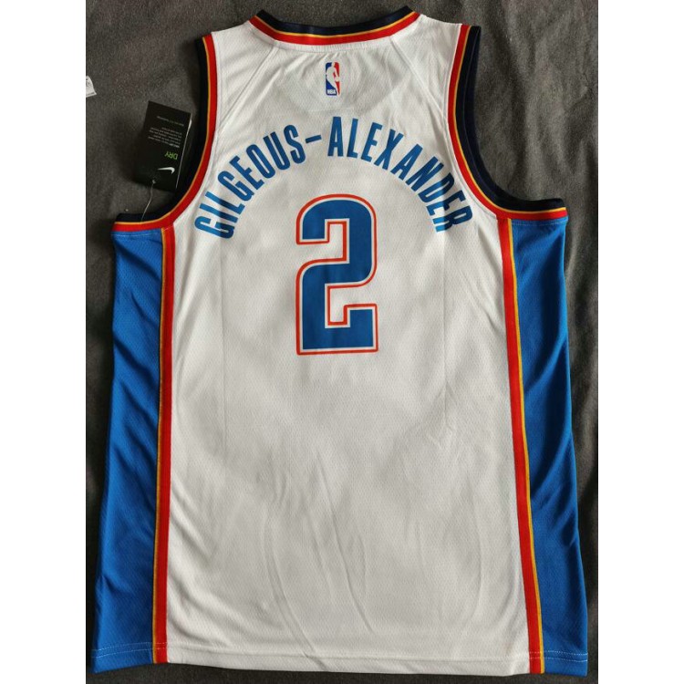 Maglia NBA 2 Gilgeous-Alexander OKC Thunder Bianco