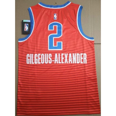 Maglia NBA 2 Gilgeous-alexander OKC Thunder 19-20 Arancione Stampato