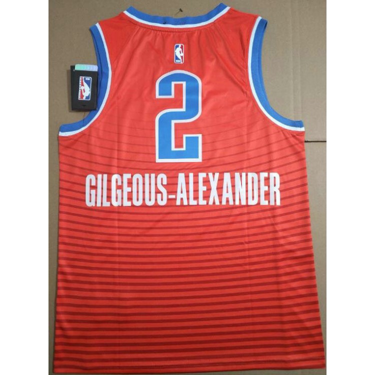 Maglia NBA 2 Gilgeous-alexander OKC Thunder 19-20 Arancione Stampato