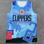 Maglia NBA 2 Leonard Clippers Hip hop basketball Stampato