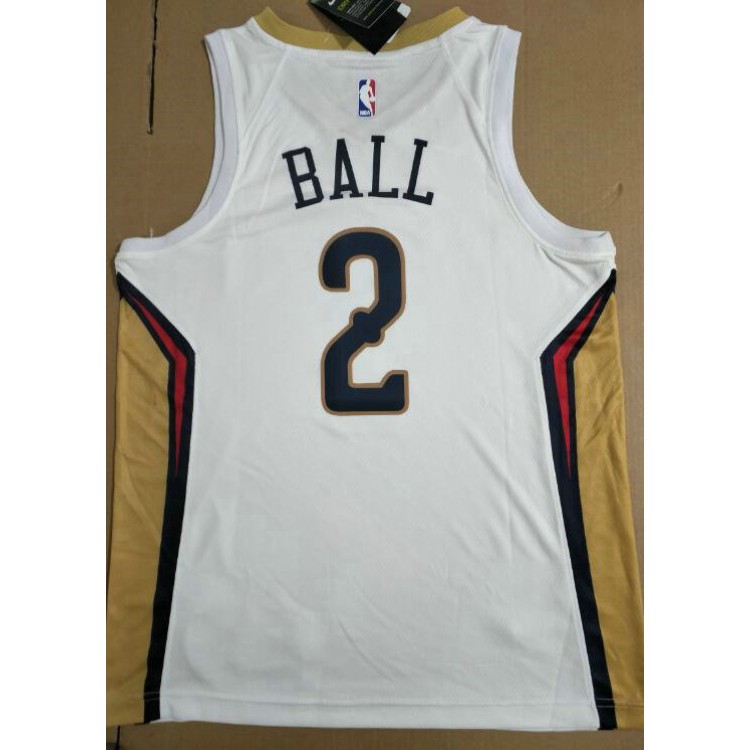 Maglia NBA 2 Lonzo Ball Pelicans Bianco