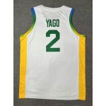 Maglia 2 Yago 2024 Olympics Brazil Team Basketball Bianco Uomo