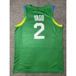 Maglia 2 Yago 2024 Olympics Brazil Team Basketball Verde Uomo