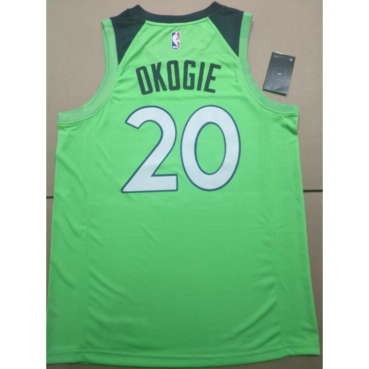 Maglia NBA 20 Okogie Timberwolves Verde Stampato