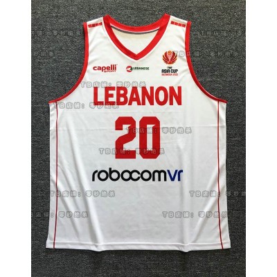 Maglia 20 Wael Arakji Lebanese National Team Unisex Bianco Uomo