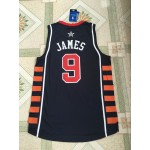 Maglia 2004 Lebron James 9 Athens Olympic Blu