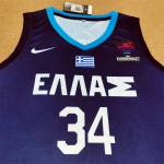 2022 Antetokounmpo G. 34 Team Greece Basketball Maglia Blu Uomo