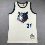 Maglia NBA 21 Garnett Timberwolves Crema Ricamato