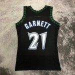 Maglia NBA 21 Kevin Garnett Timberwolves 1997-98 Retro Nero Stampato