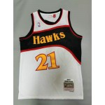 Maglia NBA 21 Wilkins Hawks Retro Bianco