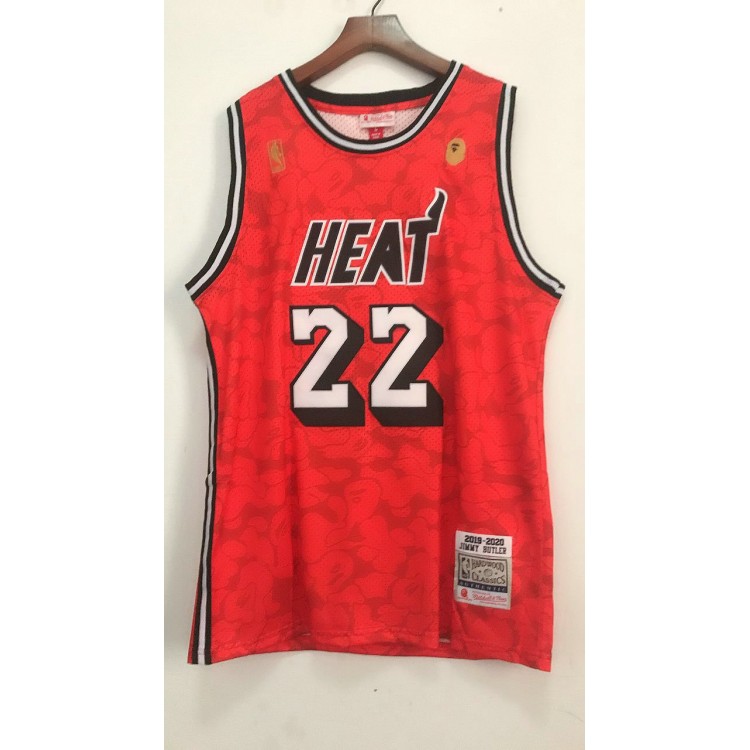 Maglia #22 Butler Miami Heat Bape Rosso Ricamato