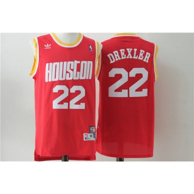 Maglia NBA 22 Drexler Rockets Retro Rosso