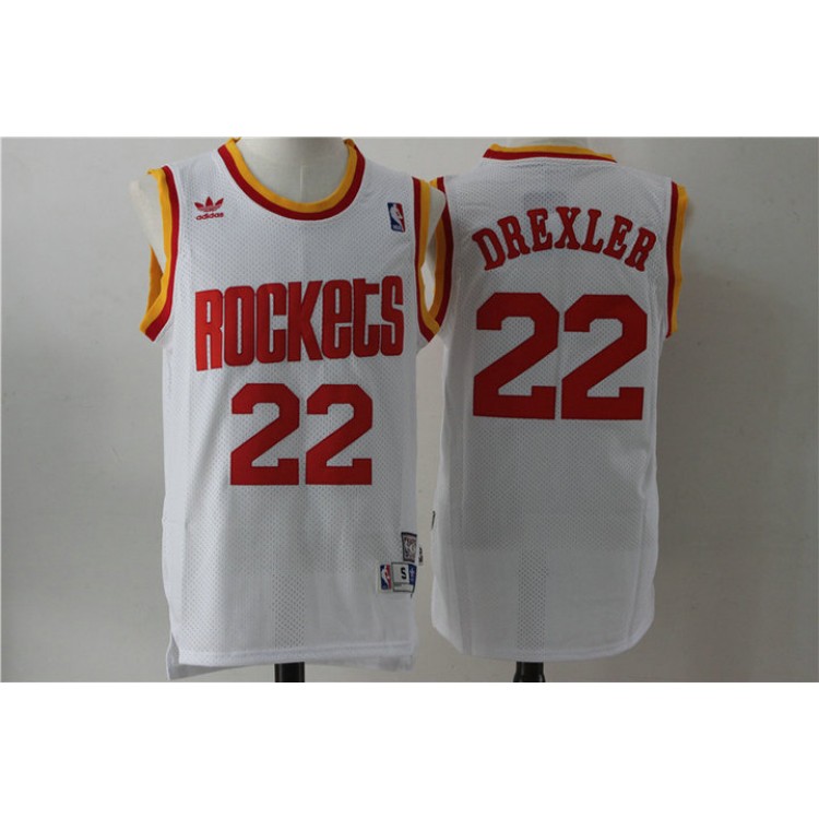 Maglia NBA 22 Drexler Rockets Retro Bianco