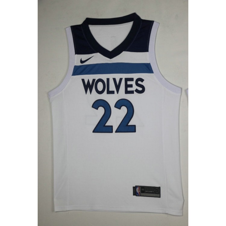 Maglia NBA 22 Wiggins Timberwolves 2017-18 Season Bianco