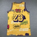 Maglia NBA 23 James Lakers Graffiti Giallo