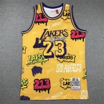 Maglia NBA 23 James Lakers Graffiti Giallo