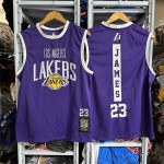 Maglia NBA 23 James Lakers Viola Ricamato