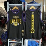 Maglia NBA 23 James Lakers Nero Ricamato