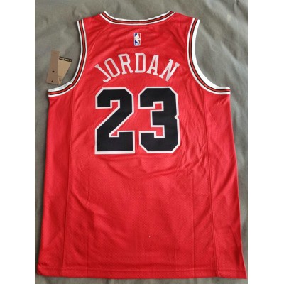 Maglia NBA 23 Jordan Bulls Rosso con Striscia AJ logo