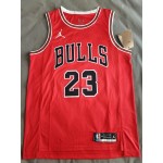 Maglia NBA 23 Jordan Bulls Rosso con Striscia AJ logo