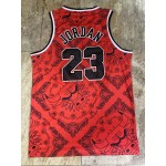 Maglia NBA 23 Jordan Bulls Rosso cashew flower Autentico