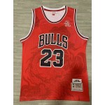 Maglia NBA 23 Jordan Bulls The Year of the Loong Rosso