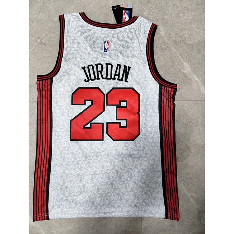 Maglia NBA 23 Jordan Chicago Bulls 22-23 city Bianco Ricamato