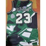 Maglia NBA 23 Jordan Chicago Bulls Verde Bianco