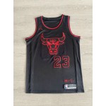 Maglia NBA 23 Jordan Chicago Bulls Nero con Firma