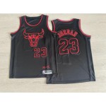 Maglia NBA 23 Jordan Chicago Bulls Nero con Firma