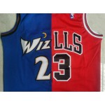 Maglia #23 Jordan bulls Wizards split Rosso Blu