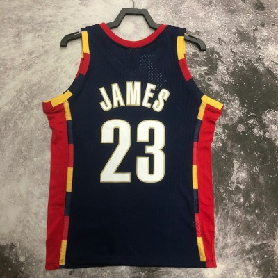 Maglia #23 Lebron James Cavaliers 2008-09 Mitchell & Ness Vintage Blu Stampato