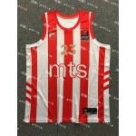 Maglia 23 Marko Guduric Rosso Star Belgrade Basketball Rosso E Bianco stripes Uomo