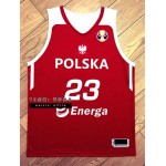 23 Nikodem Poland Basketball Maglia Rosso Uomo